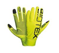 BIOTEX Guanti Thermal Touch per l'Inverno, con Tecnologia Touchscreen, Intimo Tecnico Sportivo, ideale per Ciclismo, MTB, Running e Walking, Giallo Fluo/Nero, M