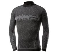 Biotex Lupetto 3D per Ciclismo e Running, Intimo Tecnico Sportivo con Lavorazione 3D Termica, Maglia a Manica Lunga a Collo Alto, Nero, Taglia I (XS-S)