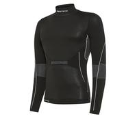 BIOTEX Lupetto Antivento Seamless per Ciclismo e Running, Intimo Tecnico Sportivo, Maglia a Collo Alto con Inserti Antivento, Nero, Taglia I (XS/S)