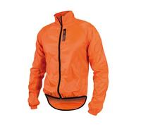 BIOTEX Mantellina X-Light Unisex Antivento e Traspirante, Giacca Traspirante e Ripiegabile per Ciclismo e Running, Arancio Fluo, XXL