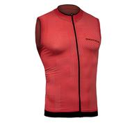 BIOTEX Smanicato Soffio Unisex per Ciclismo e Running, Gilet Leggero e Traspirante con Tasche Posteriori, Senza Cuciture, Rosso/Nero, Taglia IV (3XL)