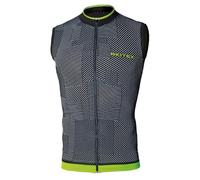 BIOTEX Smanicato Soffio Unisex per Ciclismo e Running, Gilet Leggero e Traspirante con Tasche Posteriori, Senza Cuciture, Nero/Lime, Taglia IV (3XL)
