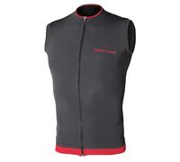 BIOTEX Smanicato Soffio Unisex per Ciclismo e Running, Gilet Leggero e Traspirante con Tasche Posteriori, Senza Cuciture, Grigio/Rosso, Taglia III (XL/XXL)