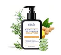 Biotin & Rosenwurz Shampoo per capelli con rosmarino, shampoo potente contro la caduta dei capelli, shampoo per capelli con aloe vera, radice di zenzero e olio dell'albero del tè per capelli