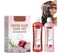 Biotin Shampoo + balsamo, shampoo rinforzante per capelli fini e sottili, shampoo e trattamento, balsamo per capelli con estratto di rosmarino e cipolla, nutre le radici dei capelli, ripara i danni
