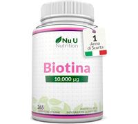 Biotina 10000 Mcg - 365 Compresse Vegane - 1 Anno Di Trattamento - Integratore p