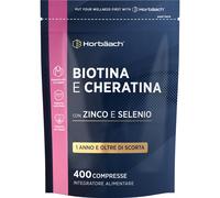 Biotina Capelli con Keratina e Zinco 400 Compresse 1 Anno di Scorta Integratori