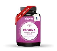 Biotina con Cheratina Integratore per Capelli - Vitamine per Unghie, Capelli e Pelle - Con Selenio e Zinco - Crescita capelli - Anticaduta Donna - 180 Compresse - Trattamento Completo 6 Mesi - Vitavea