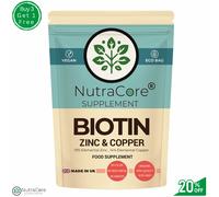 Biotina Crescita Capelli Supplemento 10,000mcg -zinc & Rame Vegani Pillole