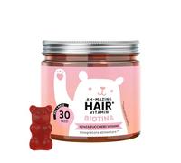 Biotina Gummies Ah-mazing Hair - Integratori per Capelli - Formula Potenziata - Biotina, Zinco, Vitamina B6, C, E e Iodio - 30 pezzi (1 Mese), Vegane, Senza Zucchero, Bears with Benefits