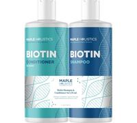 Biotina Shampoo e Balsamo Capelli Fini e Fragili - Maple Holistics Shampoo e Conditioner Set con Olio di Rosmarino & Argan - Per Uomini e Donne - Senza Solfati Siliconi e Parabeni (2x236 mL)