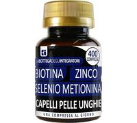 Biotina Zinco Selenio Metionina 400 Compresse 1 Al Giorno | Senza Glutine | Non