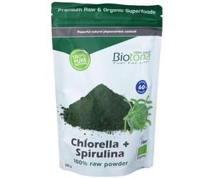 Biotona Bio Chlorella + Spirulina Raw Powder 200 g Polvere