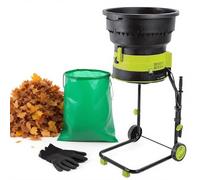 Biotrituratore da Giardino Elettrico 2500W, Trituratore Foglie 8000RPM, Tecnologia Senza Lame Sicura, Sacco Raccoglitore, Ruote Resistenti e Accessori Completi(Powercordx10m)