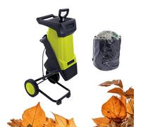 Biotrituratore Elettrico Per Rami, Biotrituratore Da Giardino Da 2400 W Con Sacco Di Raccolta, Per Scarti Di Giardino, Rami E Foglie, 4500 Giri/min Per Diametri Da 0 A 40 Mm,Yellow
