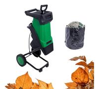 Biotrituratore Elettrico Per Rami, Biotrituratore Da Giardino Da 2400 W Con Sacco Di Raccolta, Per Scarti Di Giardino, Rami E Foglie, 4500 Giri/min Per Diametri Da 0 A 40 Mm,Green