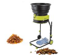 Biotrituratore Foglie Elettrico 2500W, Trituratore da Giardino 8000RPM, Mulcher per Compostaggio, Riduzione 17:1, Hopper Grande, Sacco Raccoglitore e Ruote Portatili(Powercordx30m)