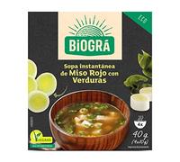 Biovegan - Zuppa di miso Rosso con verdure Bio Biogra, 4 Buste.