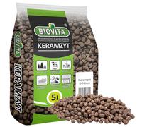 BIOVITA - Argilla espansa granulata per drenaggio, 8-16 mm, argilla espansa granulata per piante da interno, 5 l