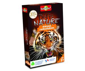 Bioviva - Défis Nature - Animaux redoutables - Pariez sur les points forts de ces animaux pour gagner la bataille - Jeu de Cartes - 2 à 6 Joueurs - 7 ans - Fabriqué en France - 200967
