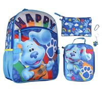 Bioworld Blues Clues Happy Paws - Set di 5 zaini da 40,6 cm, per scuola o viaggi, con astuccio portapranzo, portachiavi in gomma, moschettone con cerniera