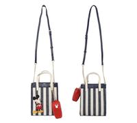 Bioworld Disney Bashful Mickey Pose 28,7 cm Blu & Bianco A Righe Crossbody Bag