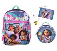 Bioworld Disney Encanto - Set di 5 zaini, portapranzo, astuccio, portachiavi e moschettone