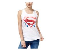 Bioworld Donna Logo Canotta Racerback Top, Bianco, Adolescenti, x-Small