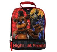 Bioworld Five Nights At Freddy's Let's Eat - Borsa termica per il pranzo, a doppio scomparto, 25,4 cm