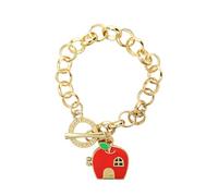 Bioworld Hello Kitty - Braccialetto con medaglione dorato a forma di casa