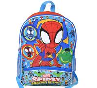 Bioworld Kids Backpack- Spidey & Friends 16" Backpack Bottom Half Moon with 1 Fr