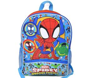 Bioworld Kids Backpack- Spidey & Friends 16" Backpack Bottom Half Moon with 1 Fr