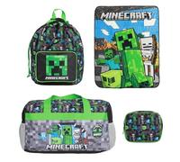 Bioworld Minecraft Creeper - Set di 4 borsone verde per bambini e ragazzi, multicolore, taglia unica, Multicolore, Taglia unica, Coulisse, Borsone
