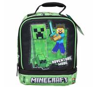 Bioworld Minecraft Drop Bottom Rectangle Lunch Bag, Adventure Mode, Green and Bl