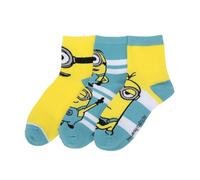 Bioworld Minions - Calzini da adulto, confezione da 3 paia di giocosi Cattivissimi Delizie!, Multicolore, taglia unica