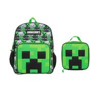 Bioworld Set di zaini da 40,6 cm per la scuola e il viaggio, Minecraft Creepers Verde