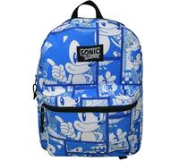 Bioworld Sonic The Hedgehog 16" Backpack with All Over Print Large Blue