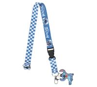 Bioworld Stitch 22 Inch Blue & White Checkered Lanyard