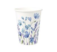 BIOZOYG 100 pezzi 300 ml / 12 oz bicchieri carta stampati 'viola & lavanda' Ø 90 mm| ecologico, riciclabile & estivo | bicchierini caffè