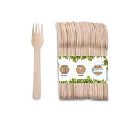 BIOZOYG 1000 forchette monouso in legno I posate monouso posate posate in legno posate monouso posate biodegradabili e compostabili I forche stoviglie posate stabili 16,5 cm