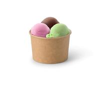 BIOZOYG 1000 Pezzi Coppa gelato di cartone 200 ml marrone - coppette usa e getta senza plastica e riciclabile - coppette dessert bicchieri carta