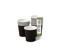 BIOZOYG 1000x bicchierini caffè 100 ml / 4 oz, Ø 62 mm nero - bicchieri carta senza plastica e con materiali sostenibili - bicchierini caffe carta