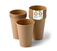 BIOZOYG 1000x bicchierini caffè 180 ml / 7.5 oz marrone - bicchieri carta senza plastica e con materiali sostenibili - bicchierini caffe carta