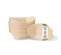 BIOZOYG 200x barchette finger food monouso in legno 11 cm - ciotoline per aperitivo naturale e moderno - ciotole aperitivo, bicchierini finger food