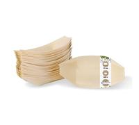 BIOZOYG 200x barchette finger food monouso in legno 17 cm - ciotoline per aperitivo naturale e moderno - ciotole aperitivo, bicchierini finger food