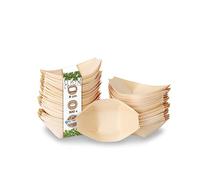 BIOZOYG 200x barchette finger food monouso in legno 8 cm - ciotoline per aperitivo naturale e moderno - ciotole aperitivo, bicchierini finger food