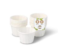 BIOZOYG 250 Coppette per Salse, Finger-Food, Marmellata I Vasetti Mini 30 ml rotondi bianchi I Bicchierini Degustazione Feste Coppette di Carta con Rivestimento Organico 100% biodegradabili