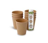 BIOZOYG 500x bicchierini caffè isotermici 253 ml / 10 oz, Ø 90 mm marrone - bicchieri carta a doppio strato e senza plastica - bicchierini caffe carta