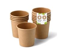 BIOZOYG 50x bicchierini caffè 100 ml / 4 oz, Ø 62 mm marrone - bicchieri carta senza plastica e con materiali sostenibili - bicchierini caffe carta