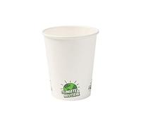 BIOZOYG 50x bicchierini caffè 200 ml / 8 oz, Ø 80 mm bianco con motivo ambientale - bicchieri carta senza plastica e con materiali sostenibili - bicchierini caffe carta